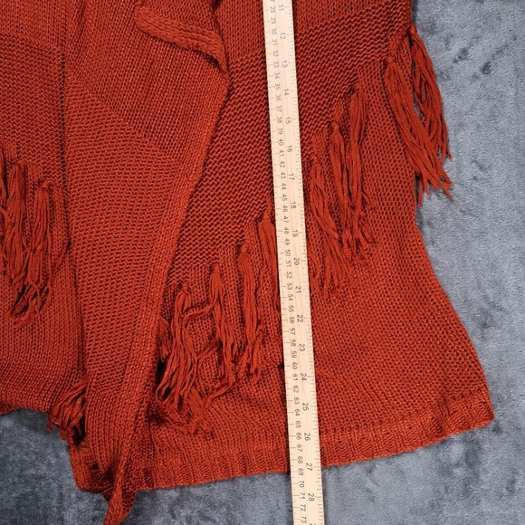 FOREVER 21 Womens Long Sleeve Open Front Rust Fringe Sweater Cardigan Sz 1X NWT - Picture 10 of 12